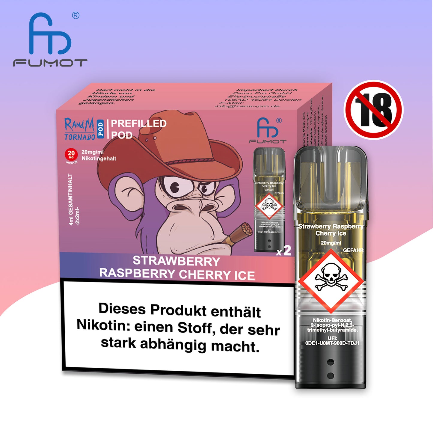 RandM - Prefilled Pod - Strawberry Raspberry Cherry Ice