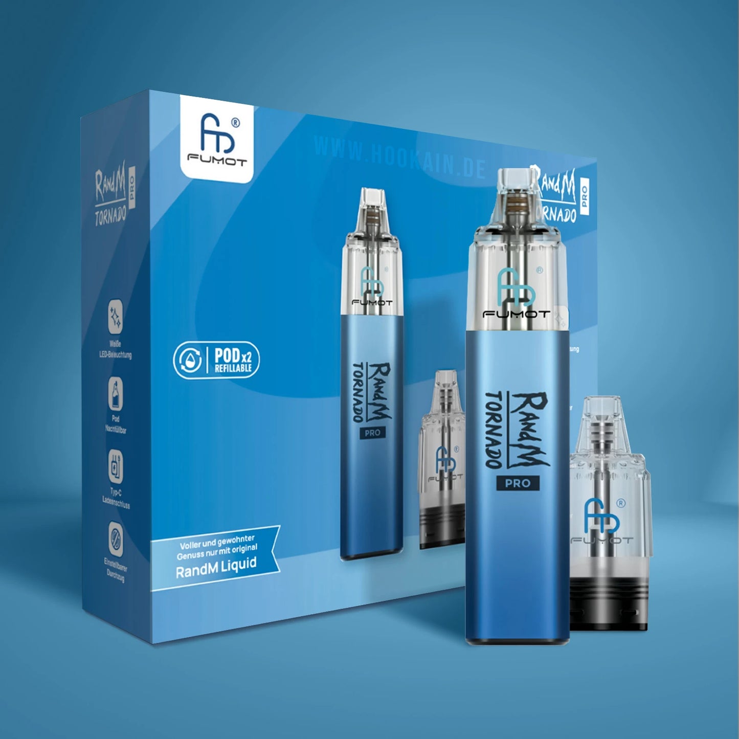 RandM - Tornado Pro Pod Kit - Blue - ShishaBaba