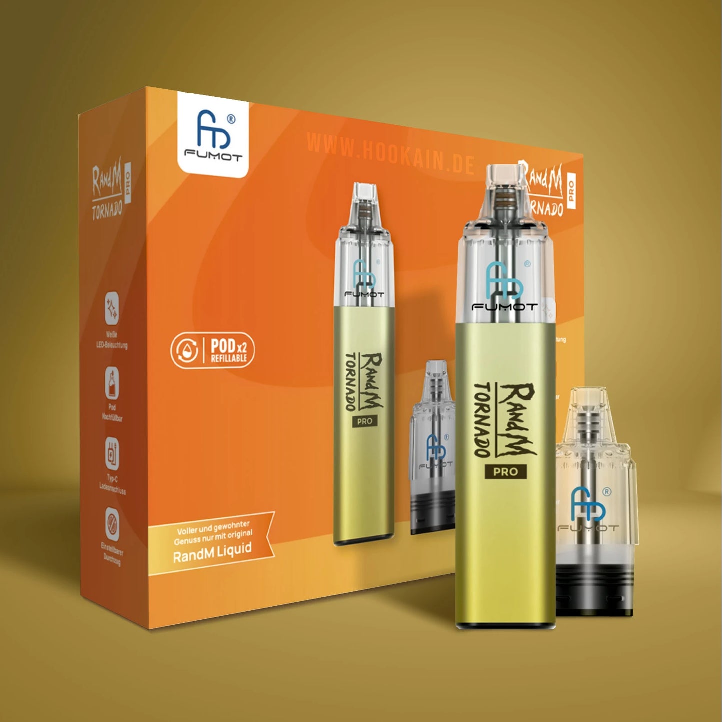 RandM - Tornado Pro Pod Kit - Yellow - ShishaBaba