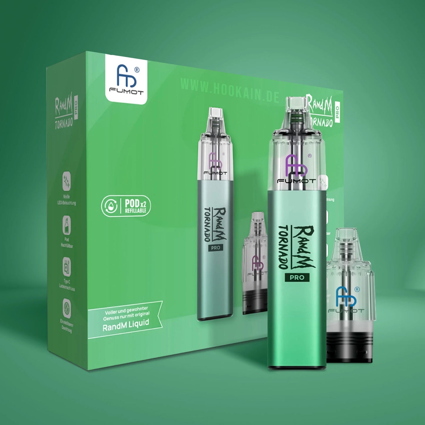 RandM - Tornado Pro Pod Kit - Green - ShishaBaba
