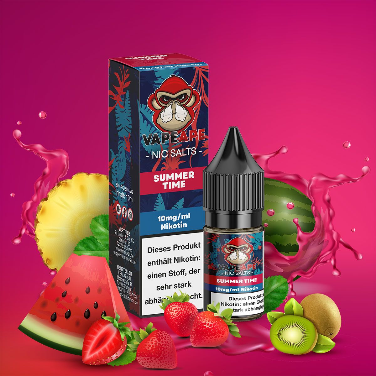 VapeApe Liquid 10ml - Summer Time - 10mg - ShishaBaba