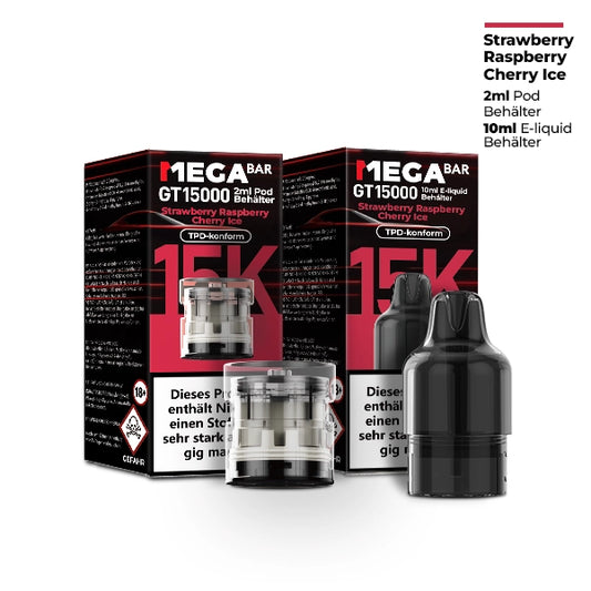 MegaBar - Prefilled Pod Liquid - Strawberry Raspberry Cherry Ice