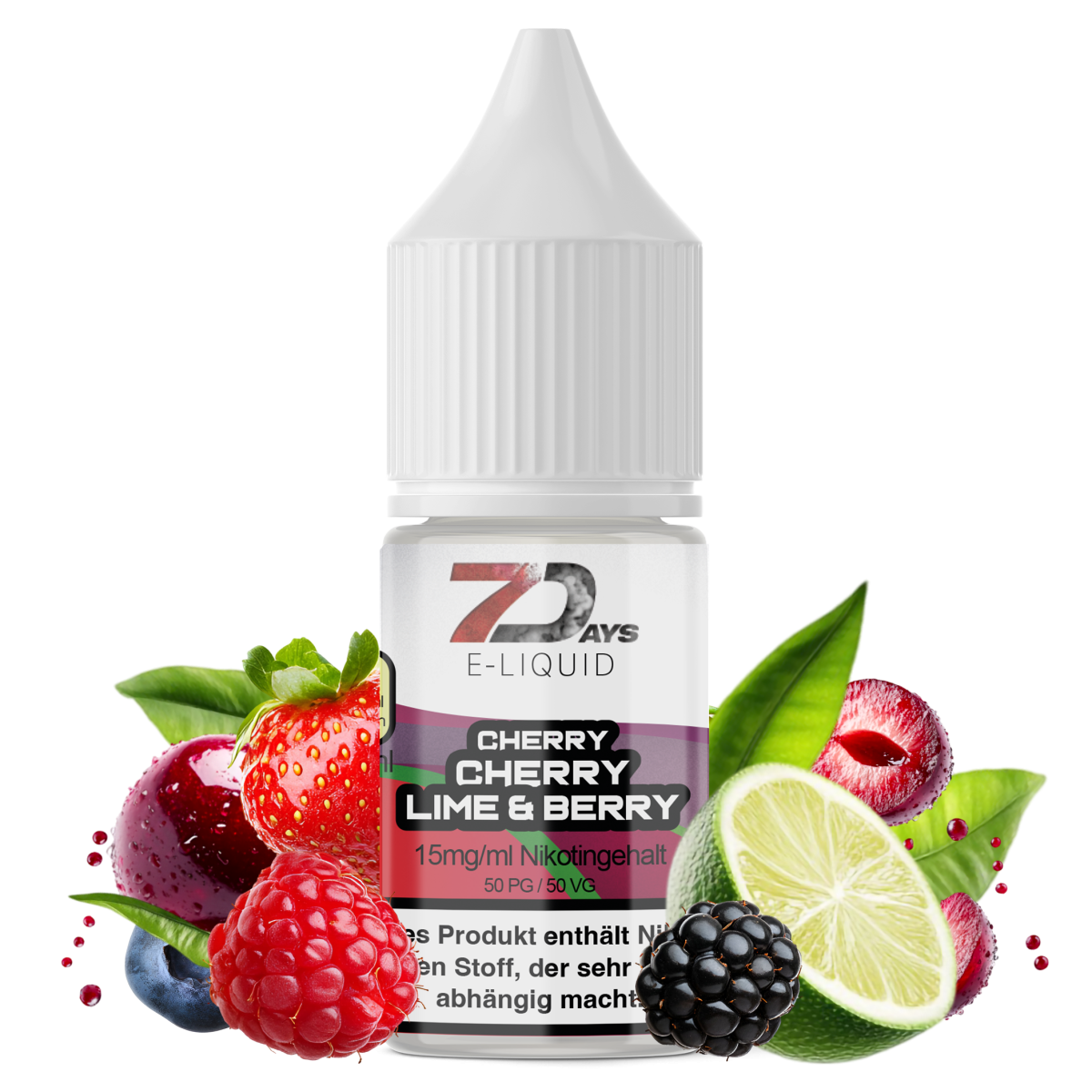 7Days Liquid 10ml - Cherry Cherry Lime & Berry - 15mg