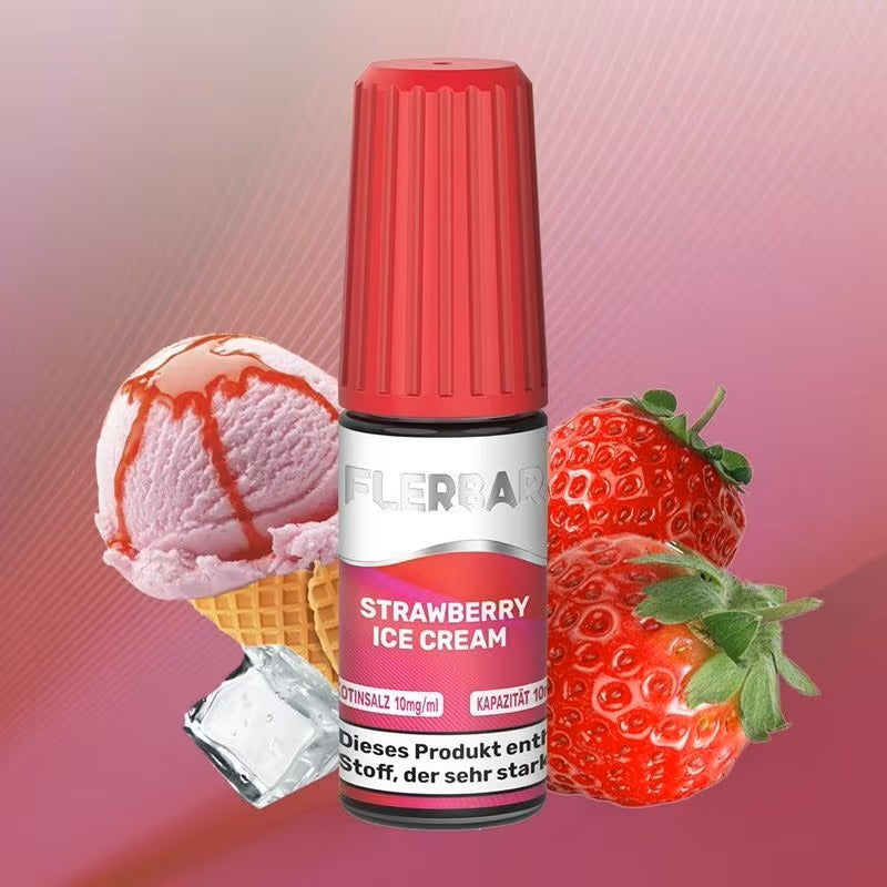 Flerbar Liquid 10ml - Strawberry Ice Cream - 10mg